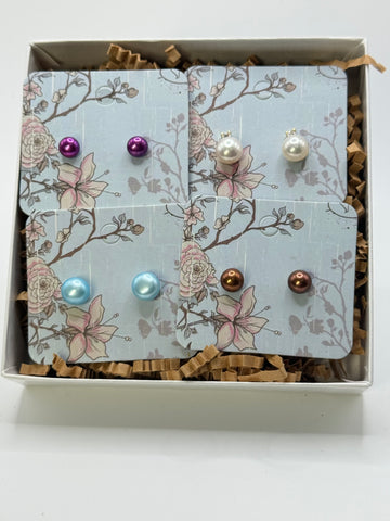 CLOSEOUT • 4 PACK STUD EARRING #649