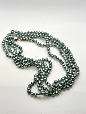 ¡SALE BUNDLE! 4 STRAND LIGHT BLUE MICRO-PEARL NECKLACE SET • $149