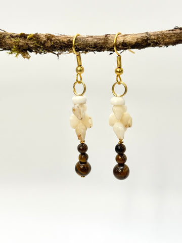 NIIHAU SHELL + TIGER’S EYE DANGLE
