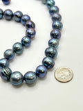 18” LARGE BLUE SILVER PEARL NECKLACE (9-11mm)