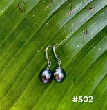 TAHITIAN PEARL STERLING SILVER DANGLES (9mm)
