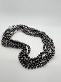 ¡SALE BUNDLE! 6 STRAND DARK BLUE MICRO-PEARL NECKLACE SET • $199