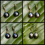 TAHITIAN PEARL DANGLE EARRINGS (9-10mm)