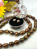 $79 SPRING SALE • 24” Chocolate Pearl Necklace + Earring Set