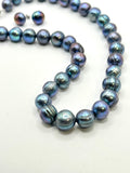 18” LARGE BLUE SILVER PEARL NECKLACE (9-11mm)