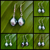TAHITIAN PEARL STERLING SILVER DANGLES (9mm)