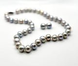 18 INCH SILVER EDISON PEARL NECKLACE + EARRING SET