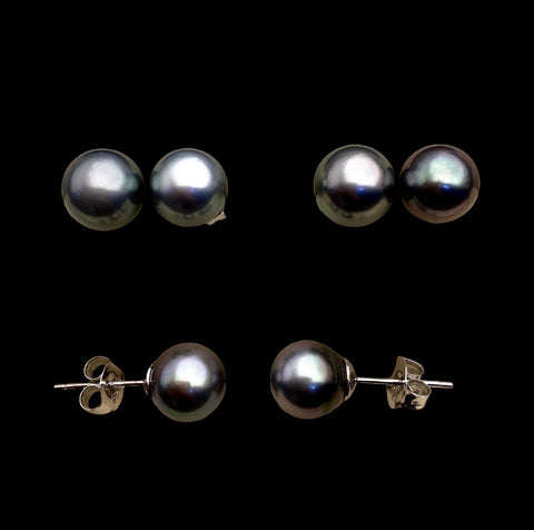 TAHITIAN PEARL STUDS (10-11mm)