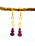SALE $79 NIIHAU SHELL PURPLE CRYSTAL EARRING