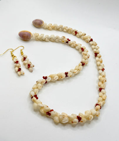 NIIHAU ROSELANI NECKLACE + EARRING SET (20”)