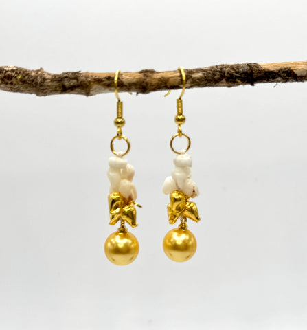 SALE $79 NIIHAU SHELL GOLD PEARL EARRING