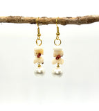 SALE $79 NIIHAU SHELL WHITE PEARL HELECONIA EARRING