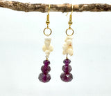 SALE $79 NIIHAU SHELL PURPLE CRYSTAL EARRING