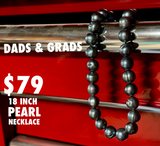 SALE $79 • 18” LARGE BLUE SILVER PEARL NECKLACE (9-11mm)